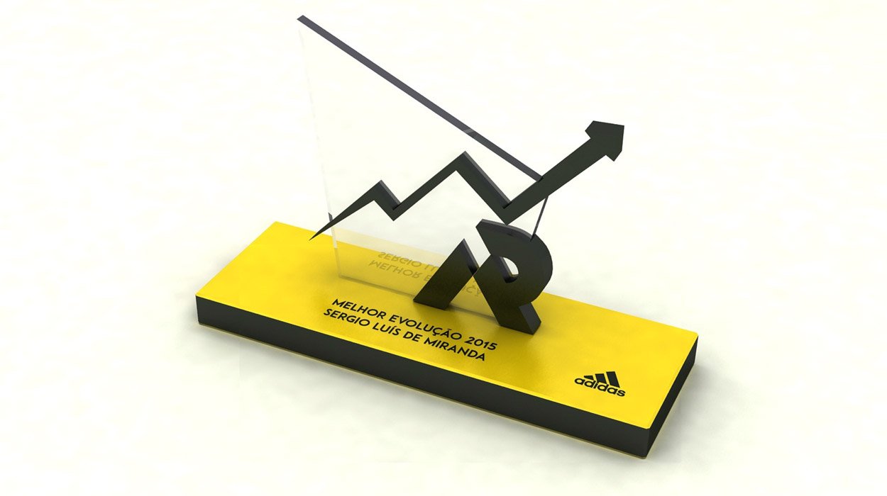 Fatto Acrílico Troféu em Acrílico Adidas